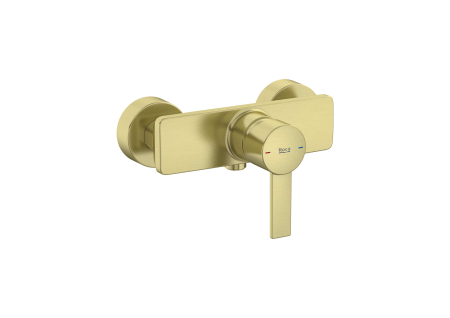 Baterii cada si dus - Baterie dus Roca A5A215FVA0, 0.6 bar, 128 mm, 215 mm, 2 orificii instalare, 1/2 dimensiune racord furtun, Auriu