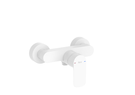 Baterii cada si dus - Baterie dus Roca A5A216EB00, 0.6 bar, 133 mm, 215 mm, 2 orificii instalare, 1/2 dimensiune racord furtun, Alb
