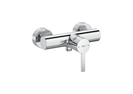 Baterii cada si dus - Baterie dus Roca A5A2196C00, 0.6 bar, 140 mm, 215 mm, 2 orificii instalare, 1/2 dimensiune racord furtun, Crom