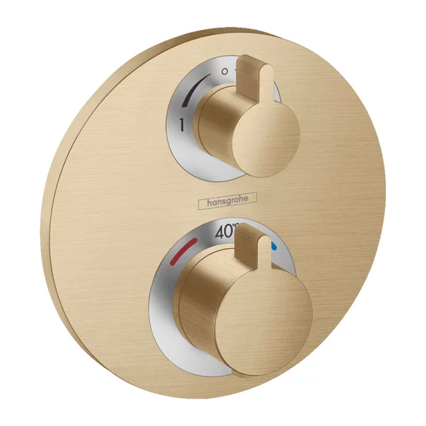 Baterii cada si dus - Baterie dus termostatata Hansgrohe Ecostat S doua functii bronz periat