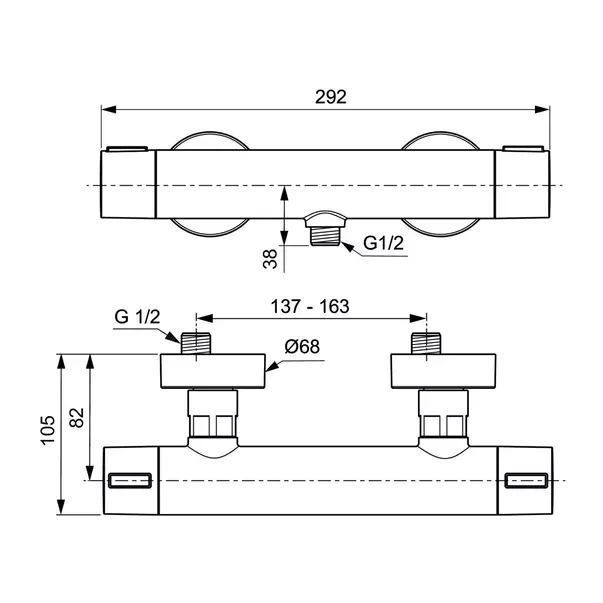 Baterie dus termostatata Ideal Standard Alu+ rose mat din aluminiu [3]