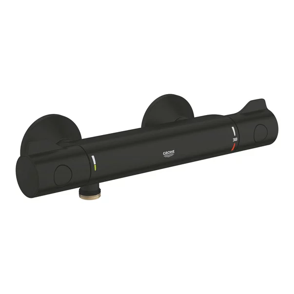 Baterie dus Grohe 1022022430, 0.8 bar, 81 mm, 317 mm, 2 orificii instalare, 1/2 dimensiune racord furtun, Negru [2]