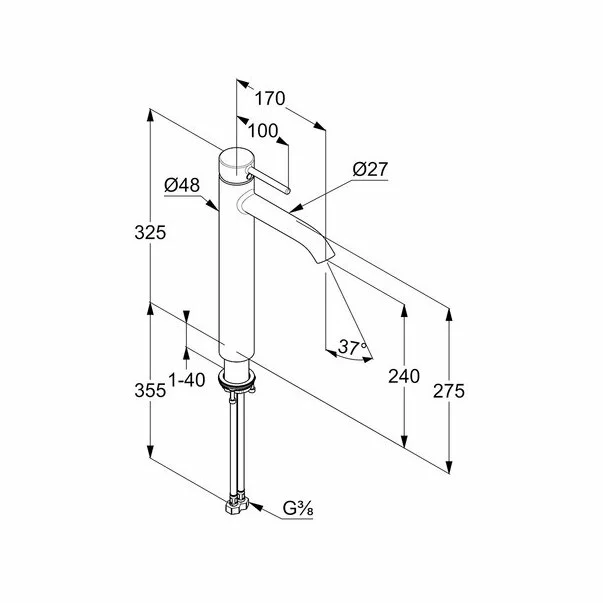 Baterie inalta lavoar 240 mm Kludi Bozz [1]