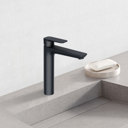 Baterie inalta lavoar, Kludi, Pure & Style, fara ventil, negru mat [2]