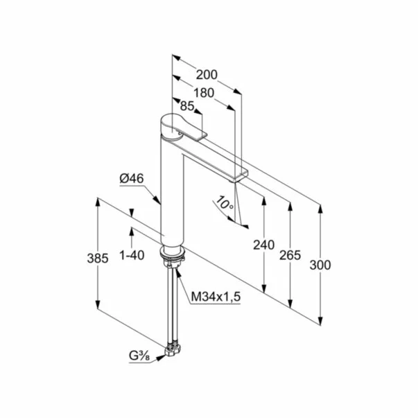 Baterie inalta lavoar Kludi Zenta [1]