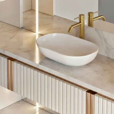 Baterie înaltă pentru lavoar LaVita Verdi 220, fără ventil, brushed gold [1]
