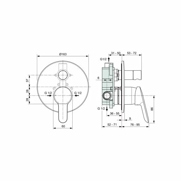 Baterie incastrata cada Ideal Standard Alpha [1]