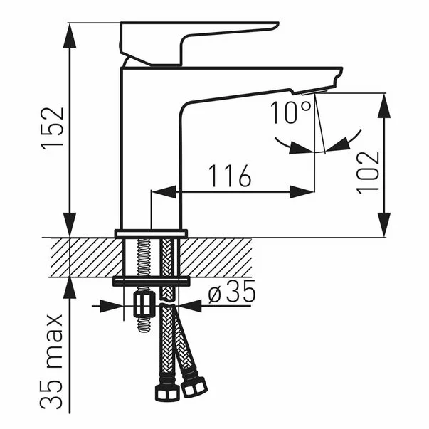 Baterie lavoar alb-crom cu ventil Ferro Adore [1]