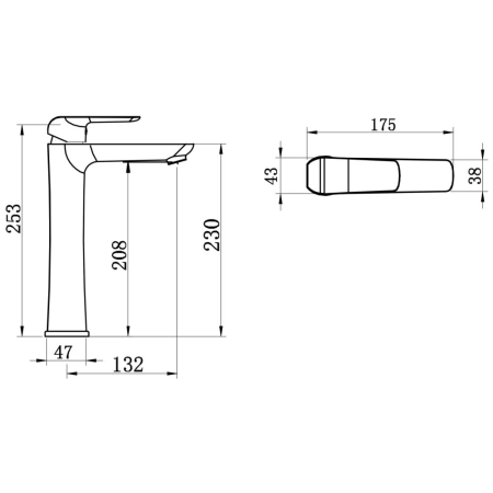 Baterie lavoar baie inalta alb mat/crom lucios Ferro Tina [1]