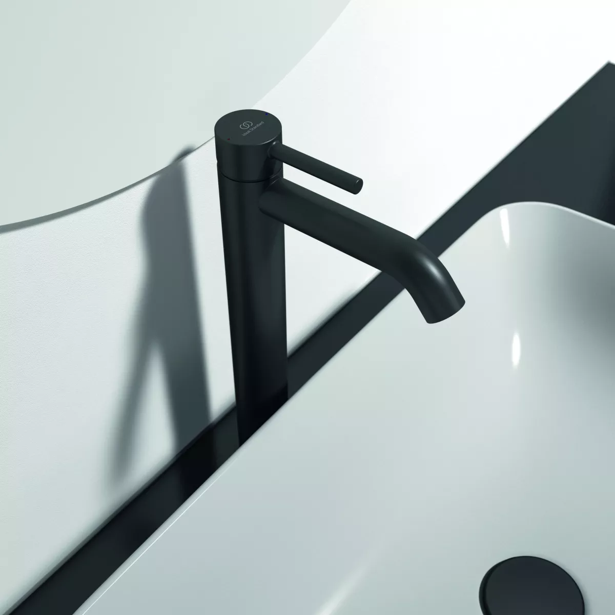 Baterie lavoar CeraLine, XL, 321 mm, ventil, mat, negru, BD137XG [7]