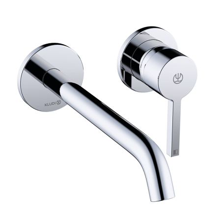 Baterii sanitare - Baterie lavoar cu montaj pe perete, Kludi, Nova Fonte, pipa 22 cm, crom