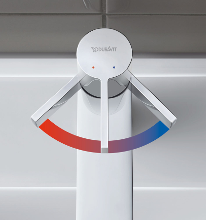 Baterie lavoar Duravit DE1010001010, 35 mm, 5 l/min, 0.8 bar, 161 mm, 139 mm, 434 mm, 1 orificii instalare, Crom [12]