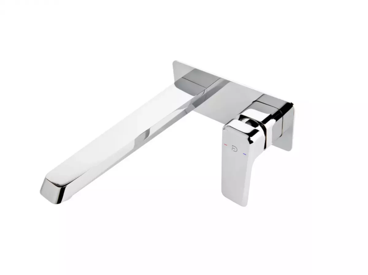 Baterii sanitare - Baterie lavoar FDesign Brina FD1-BRN-3PA-11, 1/2'', montare pe perete, marimea L, include valva incastrata, crom