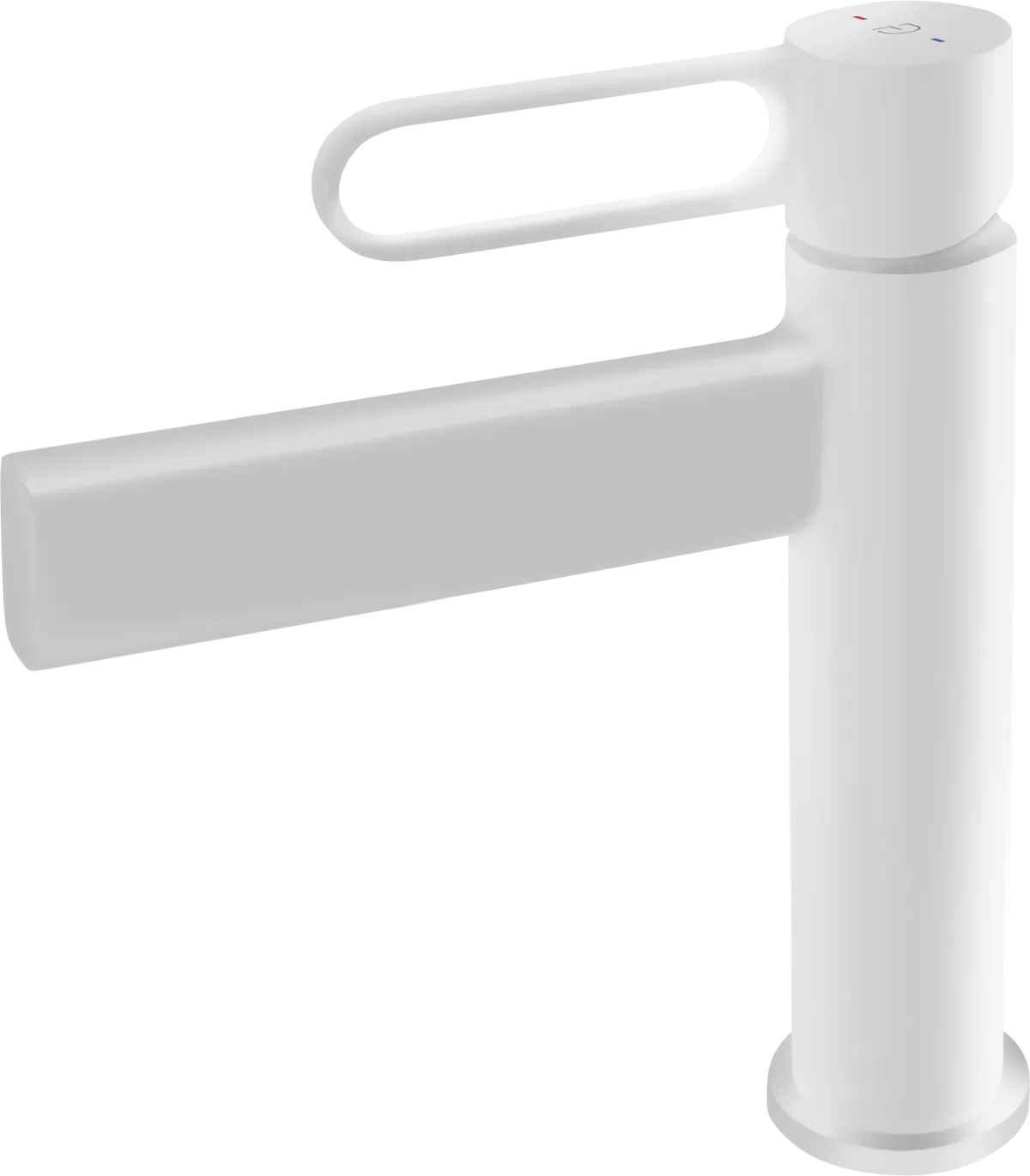 Baterii sanitare - Baterie lavoar FDesin Zaffiro FD1-ZFR-2-33, 3/8'', marimea M, monocomanda, ventil, mat, alb