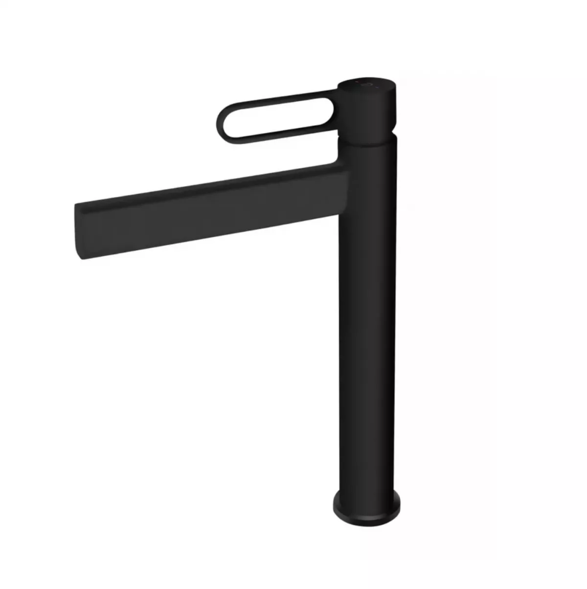 Baterii sanitare - Baterie lavoar FDesin Zaffiro FD1-ZFR-2L-22, 3/8'', marimea XL, monocomanda, ventil push to open, mat, negru