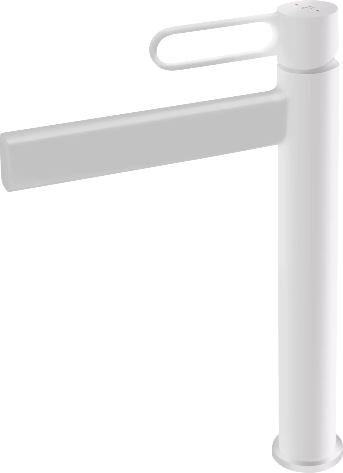 Baterii sanitare - Baterie lavoar FDesin Zaffiro FD1-ZFR-2L-33, 3/8'', marimea XL, monocomanda, ventil push to open, mat, alb