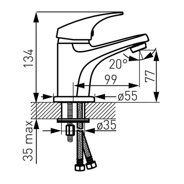 Baterie lavoar Ferro Combo ventil click clack [1]