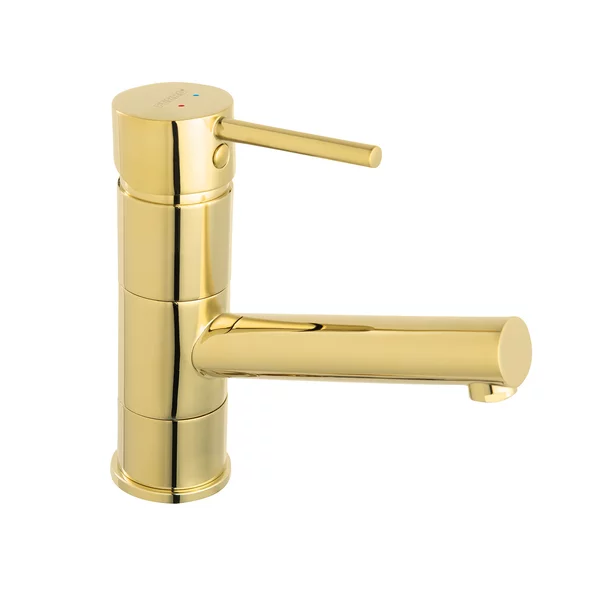 Baterii chiuveta baie - Baterie lavoar Ferro Fiesta cu pipa mobila auriu lucios