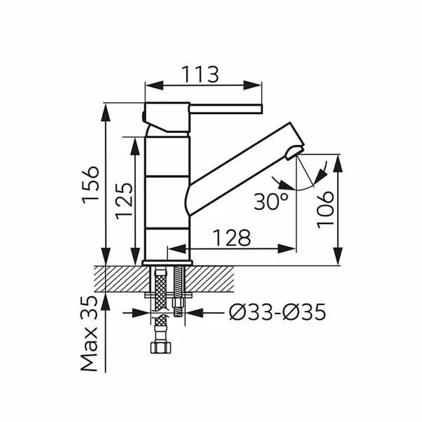 Baterie lavoar Ferro Fiesta cu pipa mobila auriu lucios [1]