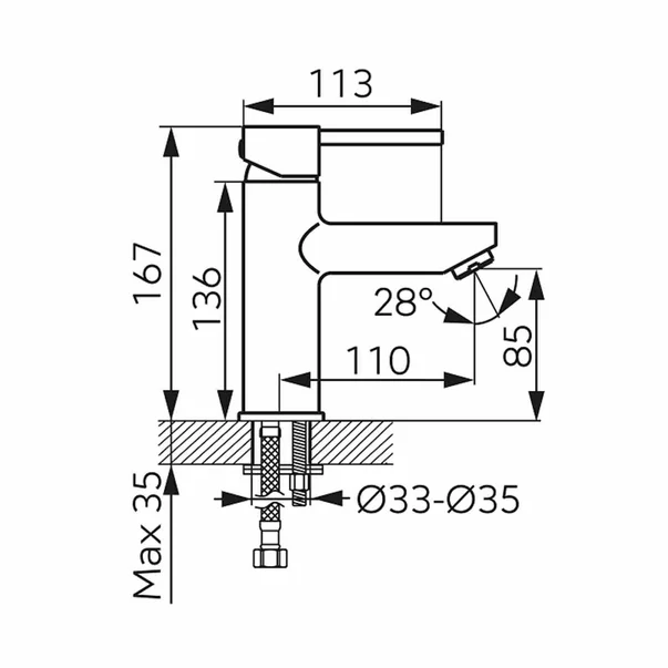 Baterie lavoar Ferro Fiesta cu ventil Click-Clack auriu lucios [1]
