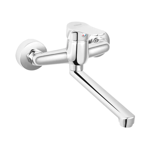 Baterii chiuveta baie - Baterie lavoar Ferro Isso crom lucios cu pipa rotativa monocomanda