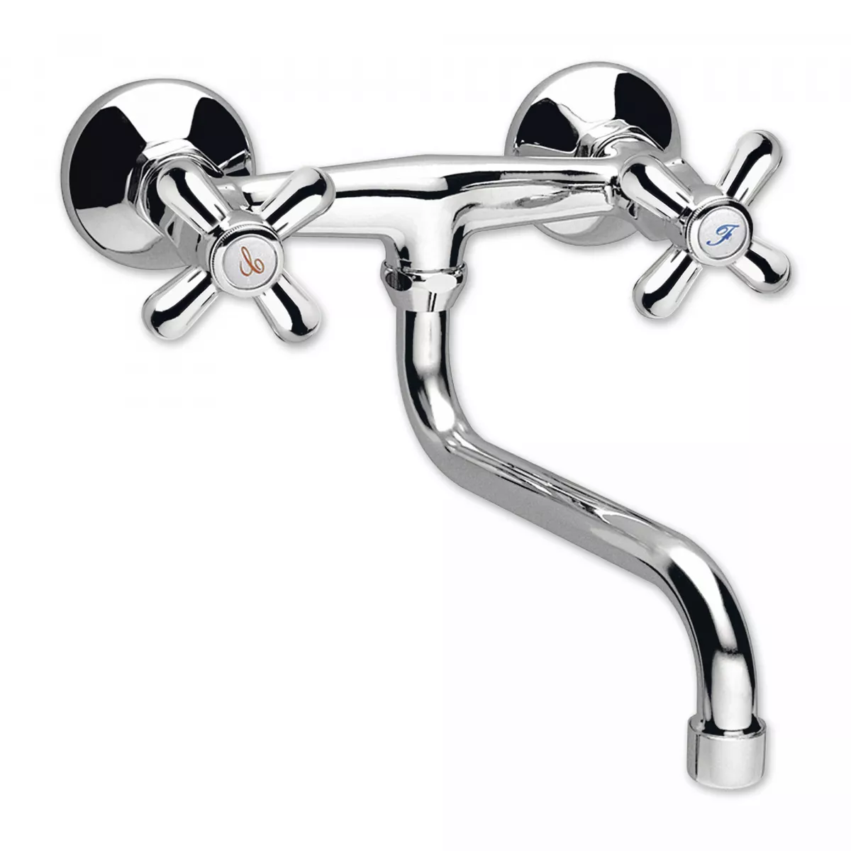 Baterii sanitare - Baterie lavoar Ferro Retro, pe perete, 180 mm, crom, XR5