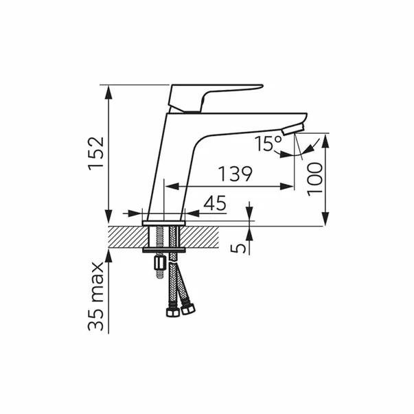 Baterie lavoar Ferro Vitto Verdeline monocomanda crom lucios [1]