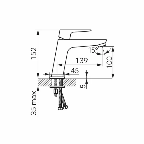 Baterie lavoar Ferro Vitto Verdeline monocomanda negru mat [1]