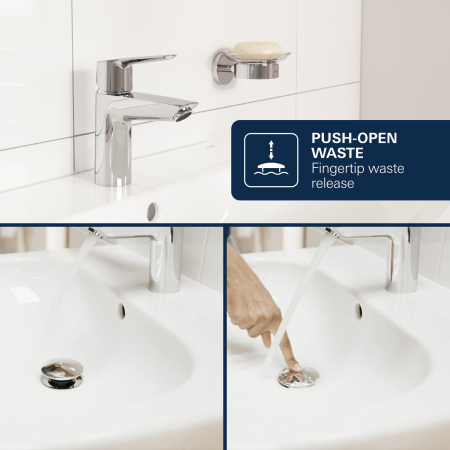 Baterie lavoar Grohe 1018600000, Dice, tip comanda monocomanda, marime s, tip instalare pe lavoar, crom [7]