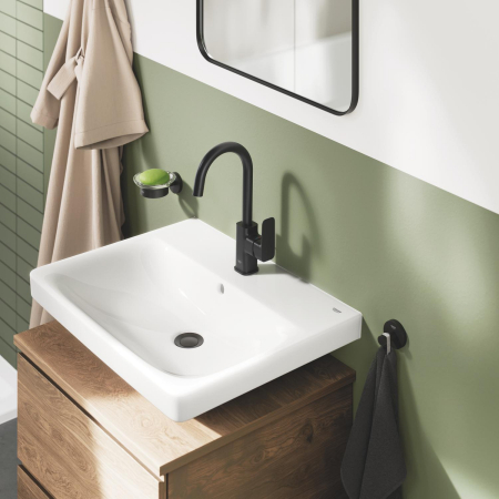 Baterie lavoar Grohe 1018712430, Dice, tip comanda monocomanda, marime l, tip instalare pe lavoar, pe blat, negru [0]