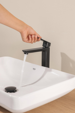 Baterie lavoar Grohe 1018922430, Dice, tip comanda monocomanda, marime xl, tip instalare pe blat, negru [4]