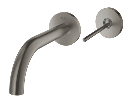 Baterie lavoar Grohe 19287AL3, Atrio, 1/2'', M, 185 mm, pe perete, monocomanda, necesita set fixare, mat, grafit [1]