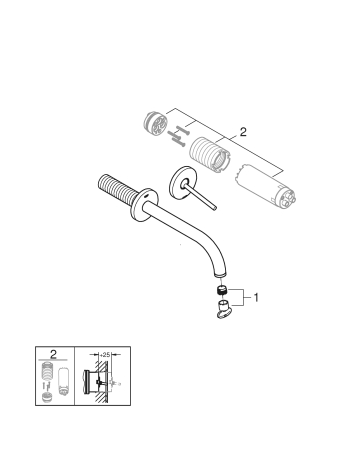 Baterie lavoar Grohe 19918GL3, Atrio, 1/2'', 221 mm, lucios, auriu [2]