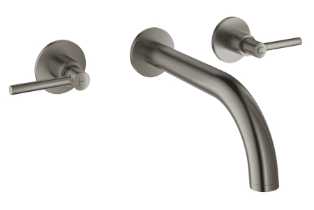 Baterie lavoar Grohe 20169AL3, Atrio, 1/2", L, pe perete, dubla comanda, mat, grafit [1]