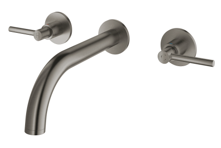 Baterie lavoar Grohe 20169AL3, Atrio, 1/2", L, pe perete, dubla comanda, mat, grafit [2]