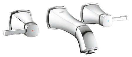 Baie - Baterie lavoar Grohe 20414000, Grandera, tip comanda dubla comanda, tip instalare pe perete, marime m, crom