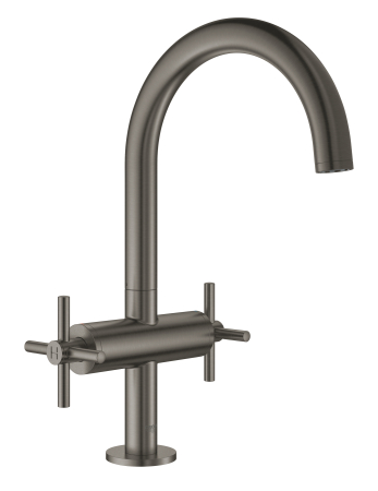 Baterii chiuveta baie - Baterie lavoar Grohe 21019AL3, Atrio, 3/8'', L, 303 mm, ventil, lucios, grafit