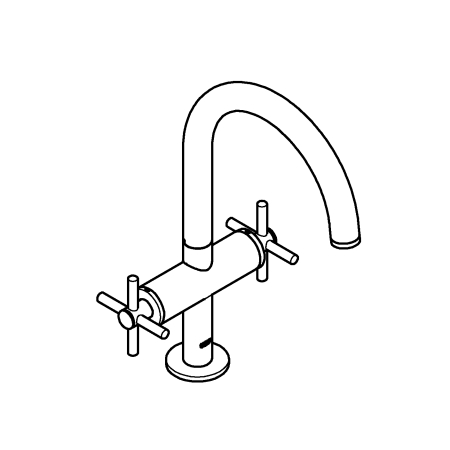 Baterie lavoar Grohe 21019AL3, Atrio, 3/8'', L, 303 mm, ventil, lucios, grafit [5]