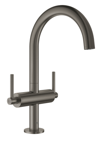Baterii chiuveta baie - Baterie lavoar Grohe 21022AL3, Atrio, 3/8'', L, 303 mm, ventil, mat, grafit