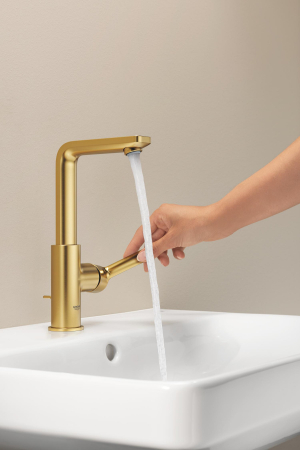 Baterie lavoar Grohe 23296GN1, Lineare, L, 252 mm, ventil, mat, auriu [6]