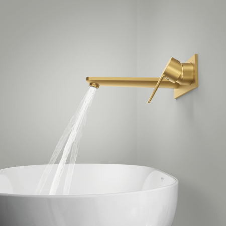 Baterie lavoar Grohe 23444GN1, Lineare, pe perete, 207 mm, necesita valva, mat, auriu [1]
