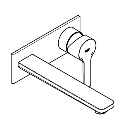 Baterie lavoar Grohe 23444GN1, Lineare, pe perete, 207 mm, necesita valva, mat, auriu [13]