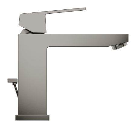 Baterie lavoar Grohe 23445AL0, Eurocube, 3/8'', marimea M, ventil cu tija, mat, grafit [2]