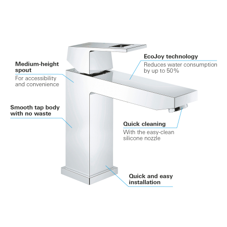 Baterie lavoar Grohe 23446000, 1 bar, 35 mm, 172 mm, 133 mm, 375 mm, 1 orificii instalare, 3/8 dimensiune racord, Crom [2]