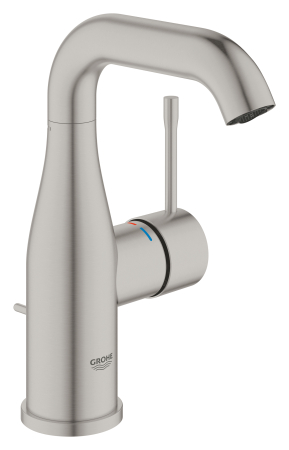 Baie - Baterie lavoar Grohe 23462DC1, Essence, 3/8'', M, 193 mm, ventil, mat, otel satinat