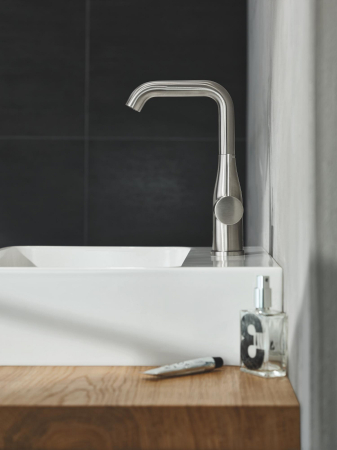 Baterie lavoar Grohe 24174DC1, Essence, L, 244 mm, ventil, mat, otel satinat [2]