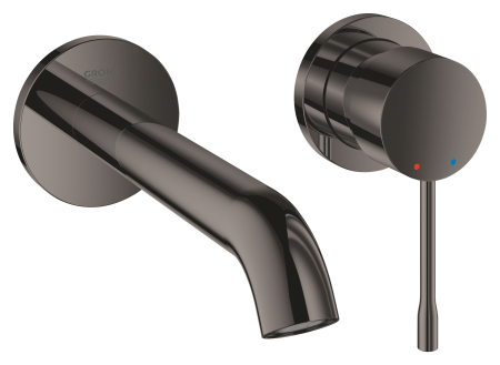 Baie - Baterie lavoar Grohe 29192A01, Essence, 1/2'', pe perete, L 183 mm, necesita valva, lucios, grafit