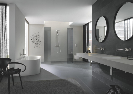 Baterie lavoar Grohe 29192DC1, Essence, pe perete, 183 mm, necesita valva, mat, otel satinat [4]