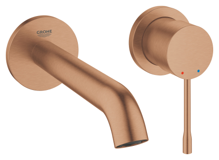 Baie - Baterie lavoar Grohe 29192DL1, Essence, 1/2'', pe perete, L 183 mm, necesita valva, mat, cupru