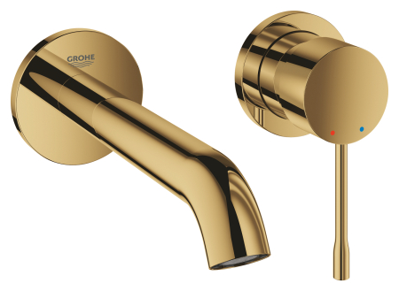 Baie - Baterie lavoar Grohe 29192GL1, Essence, 1/2'', montare pe perete, 183 mm, necesita valva, lucios, auriu